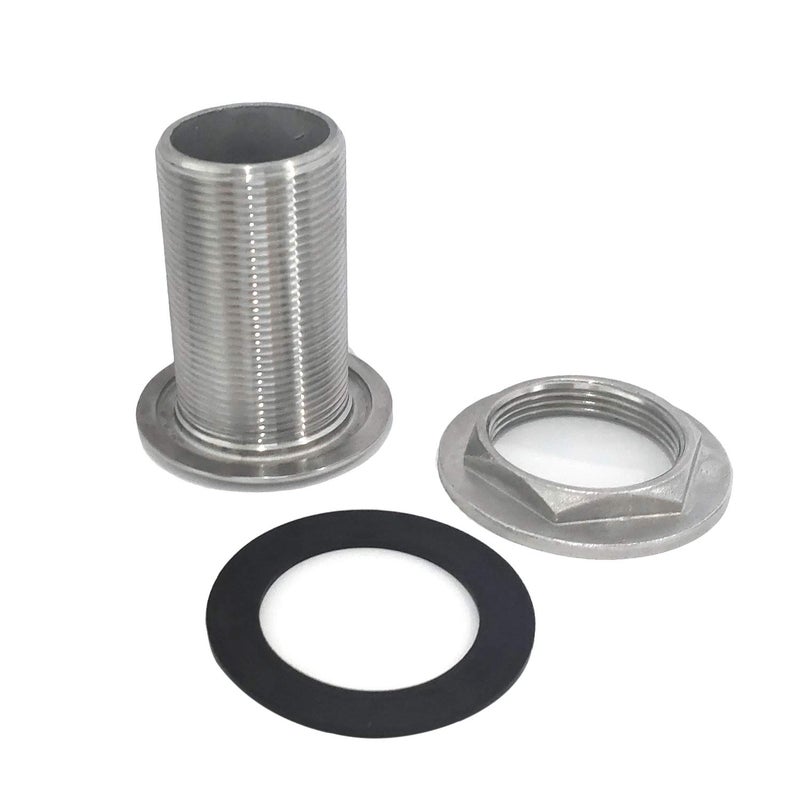 keehui 316 Stainless SteelCombo Stainless Steel Thru-Hull Fitting w/Nut & Gasket for (3/4" ID) - Image 3